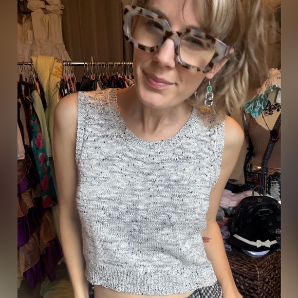 Knot Sisters Black and White Knit Tank Top XS TO Medium - Picture 9 of 9